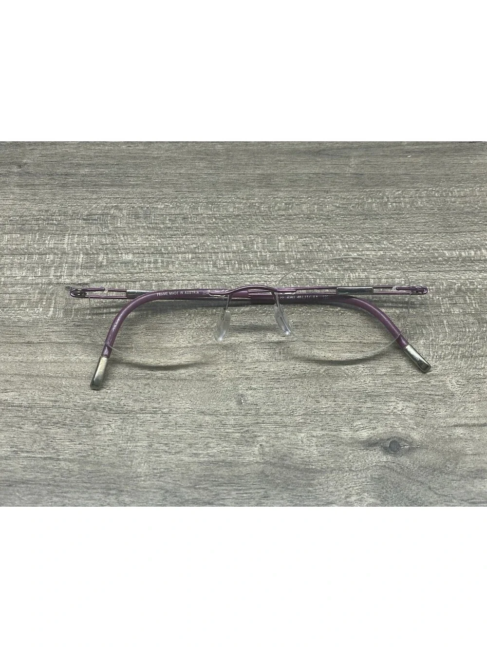 SILHOUETTE 5521 FE 4040 Purple Oval Rimless Eyeglasses 48[]17-135 FRAMES ONLY